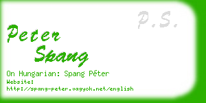 peter spang business card